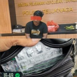 Penjual Obat Keras Golongan G Tramadol Dan Eximer Yang Diduga Tanpa Resep Dokter Alias Ilegal, Diamankan ke Polsek Teluk Naga.